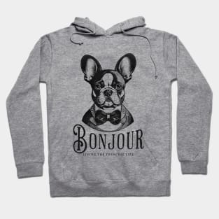 Bonjour! French Bulldog Vintage Design Hoodie